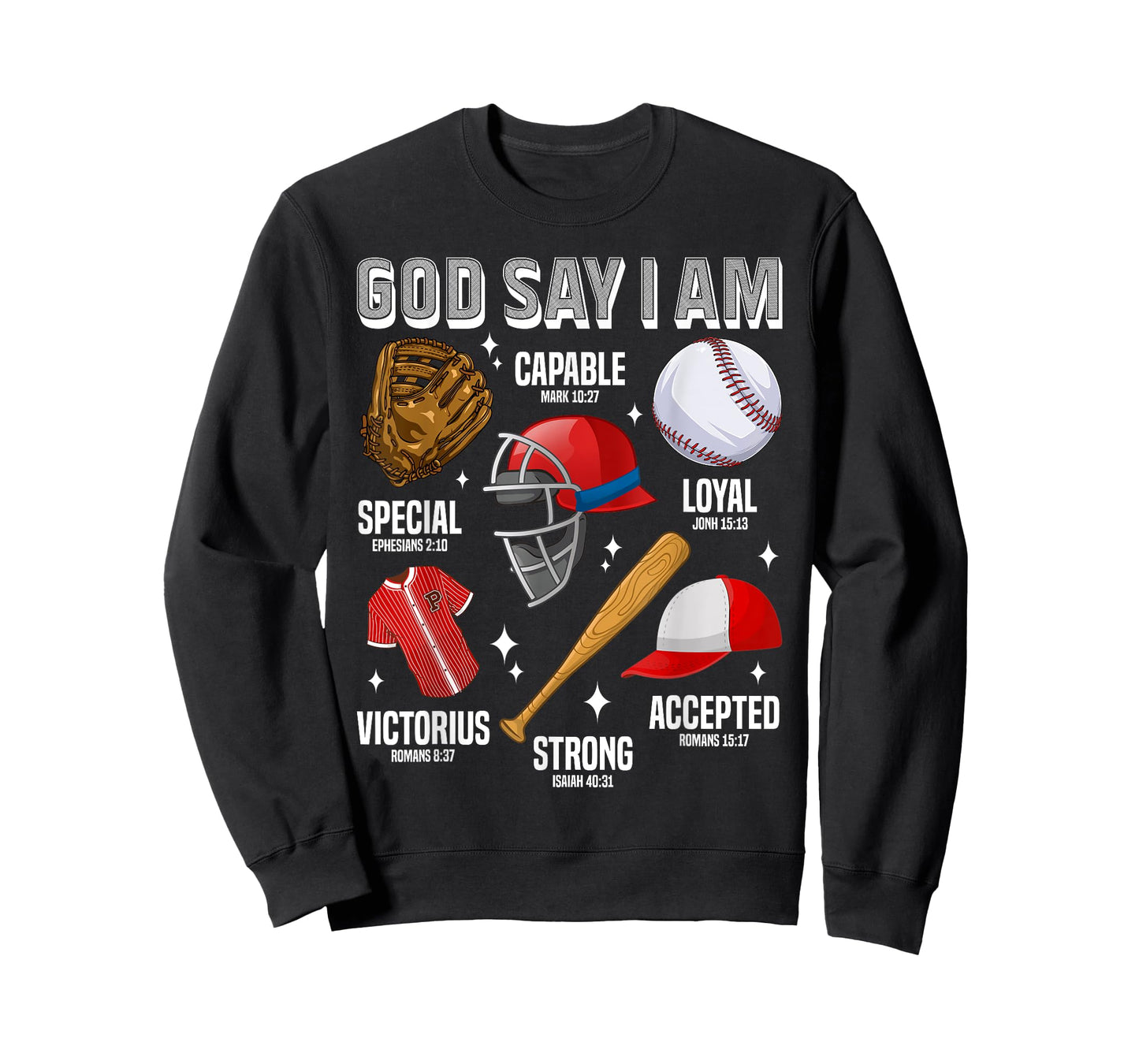Funny God Says I Am Baseball Player Catcher Pitcher Boys Men T-Shirt