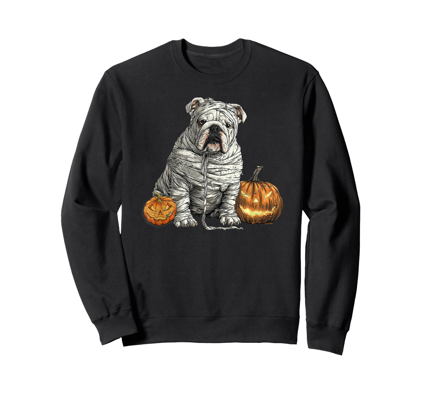 English Bulldog Dog Mummy Happy Halloween Men Women T-Shirt