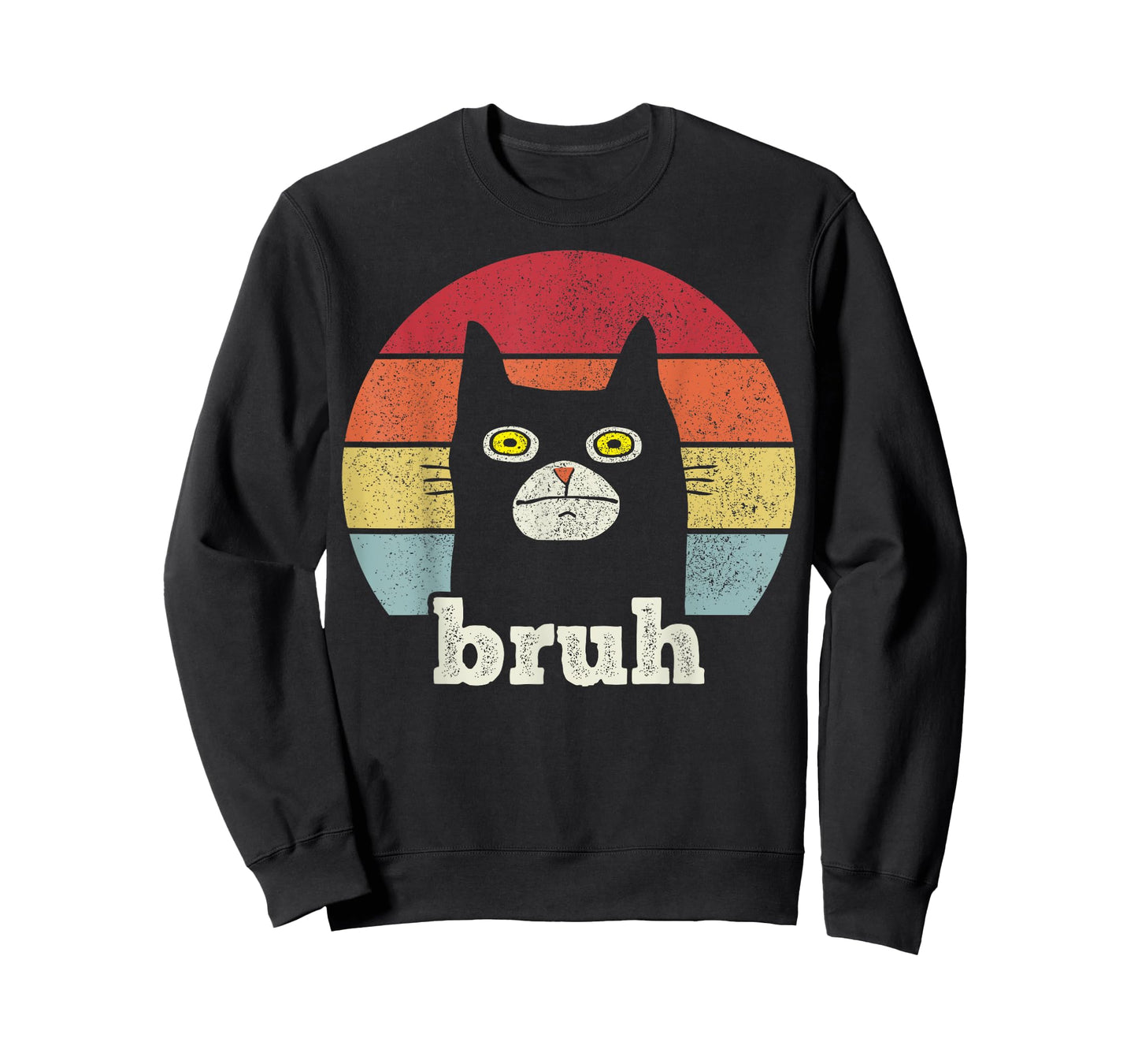 Funny Bruh Cat Meme Retro Style T-Shirt