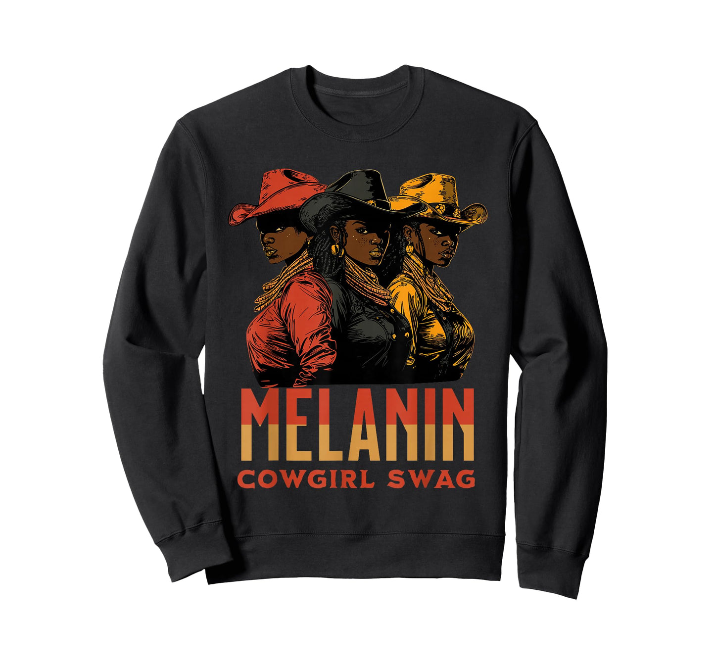 Melanin Cowgirl Swag African American History Western Rodeo T-Shirt