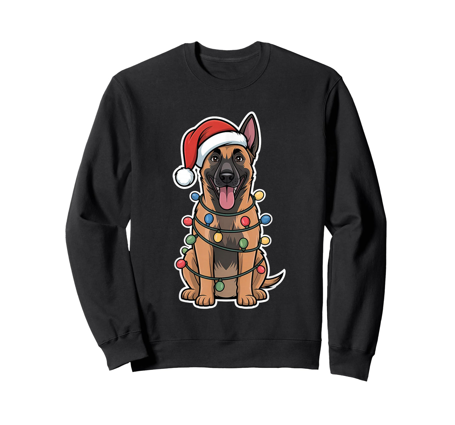 Belgian Malinois Wrapped in Christmas Lights T-Shirt
