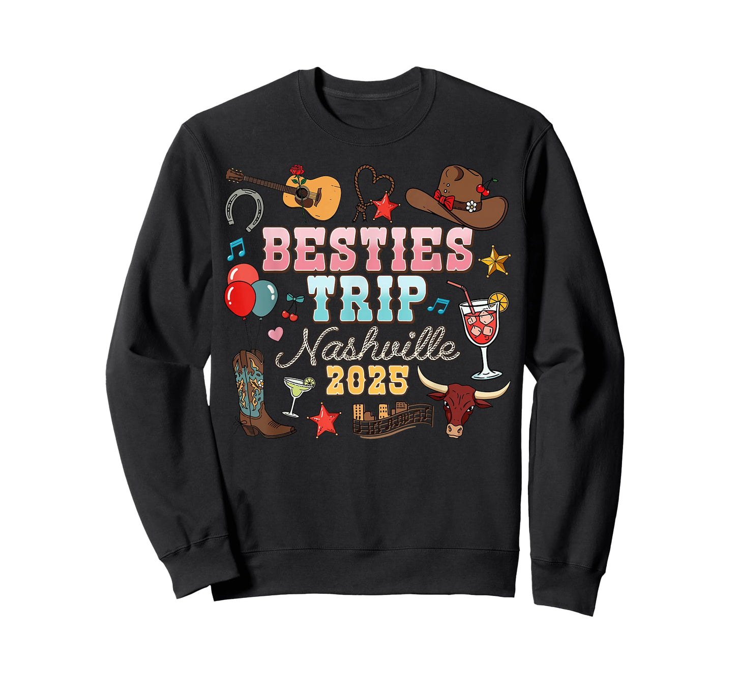 Besties Trip Nashville 2025 Western Cowgirl Country Music T-Shirt