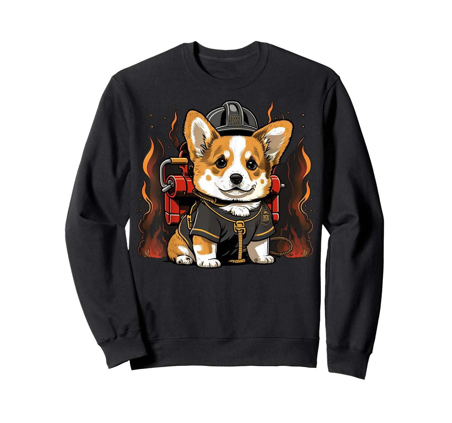 Welsh Corgi Fireman on Firefighter Welsh Corgi T-Shirt