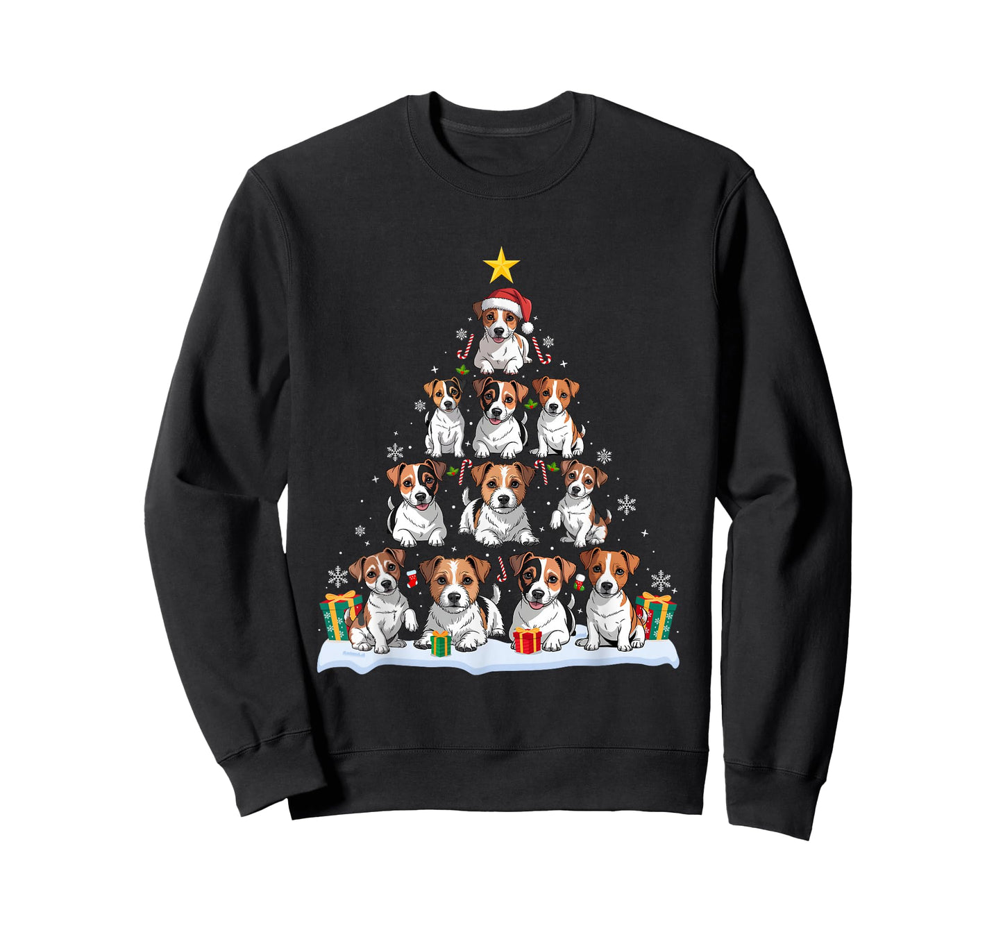 Jack Russell Terrier Christmas Tree Xmas Pet Dogs Lover T-Shirt