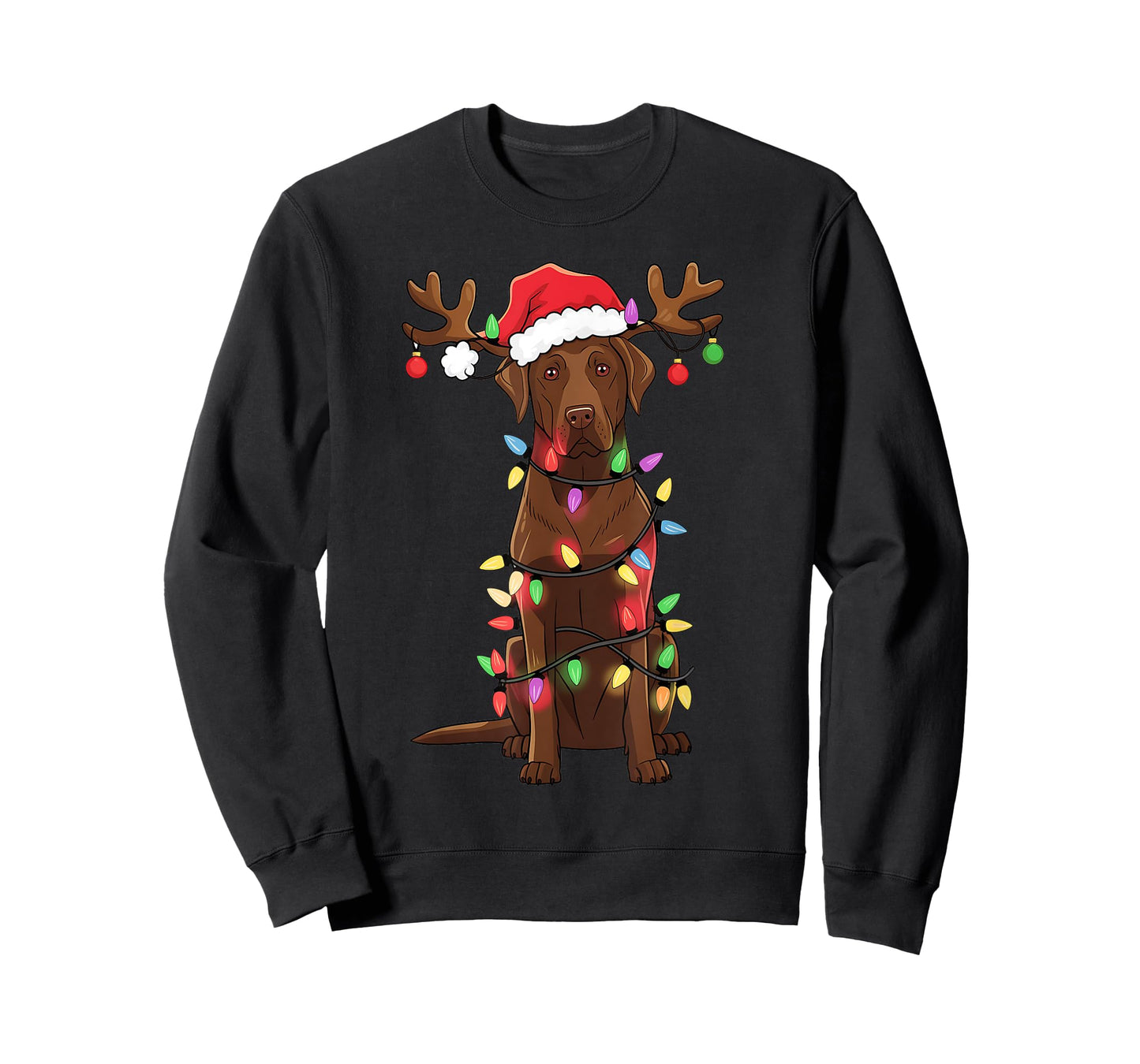 Chocolate Lab Labrador Christmas Funny Gifts Unisex-Adults, Unisex-Kids Black Small Short Sleeve T-Shirt