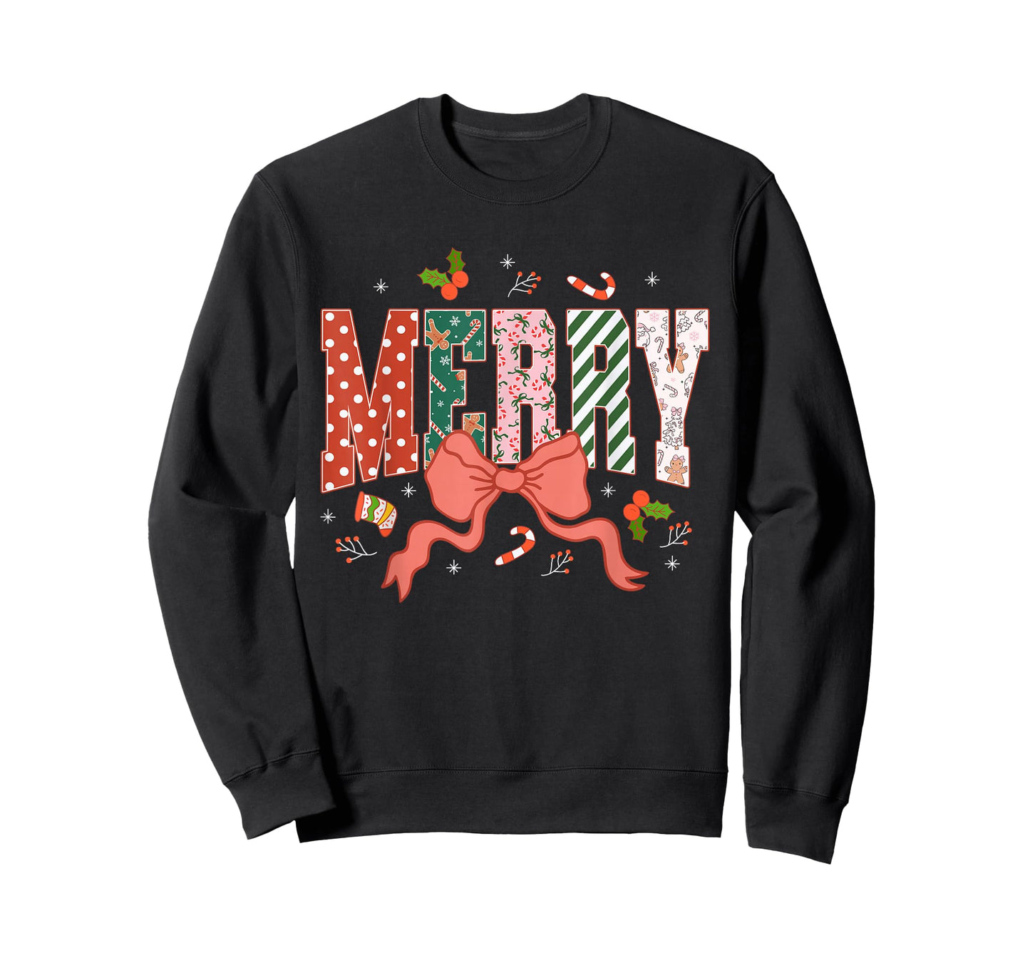 Coquette Merry Christmas Xmas Merry and Bright Family Womens T-Shirt