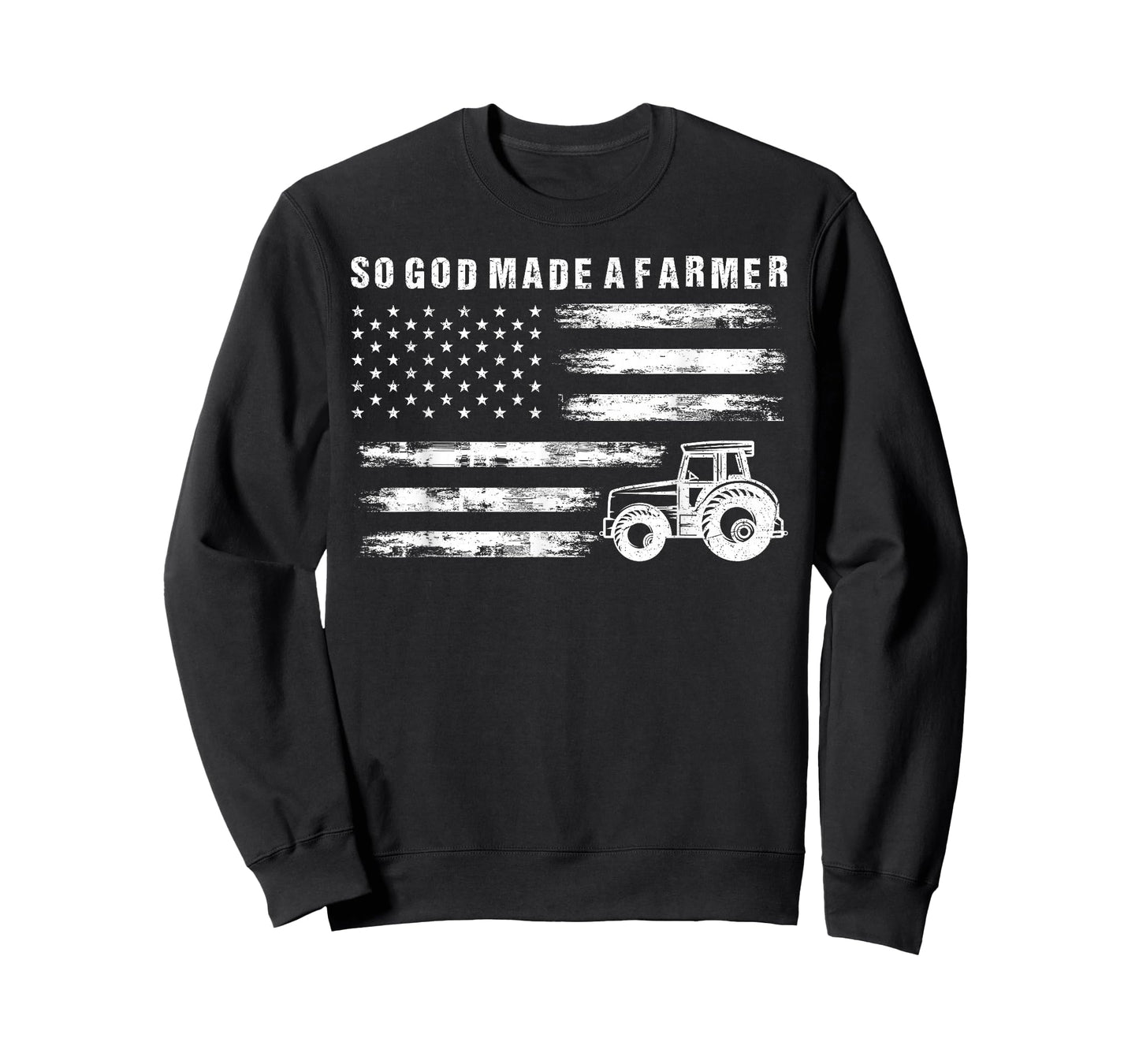 So God Made A Farmer Retro American Flag Tractor T-Shirt