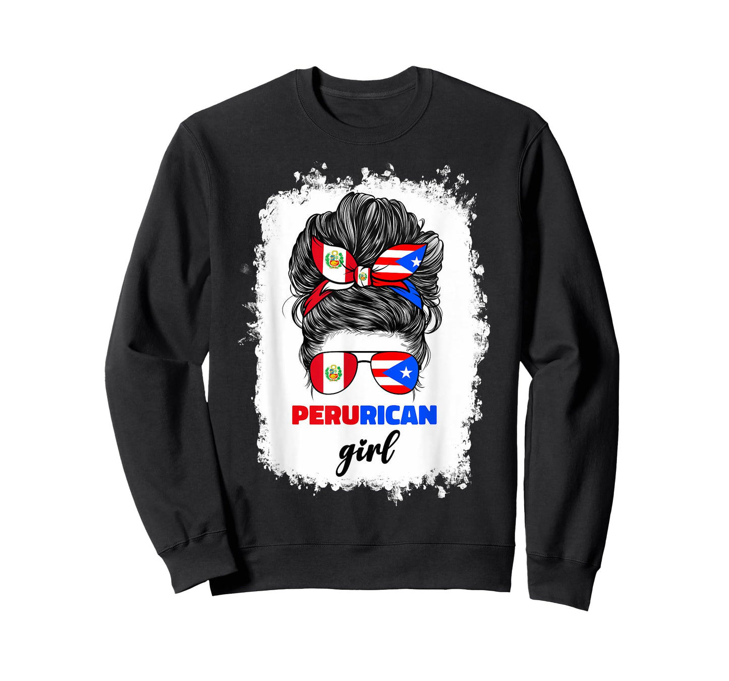 Half Peruvian And Puerto Rican Rico Peru Flag Girl Women Mix T-Shirt