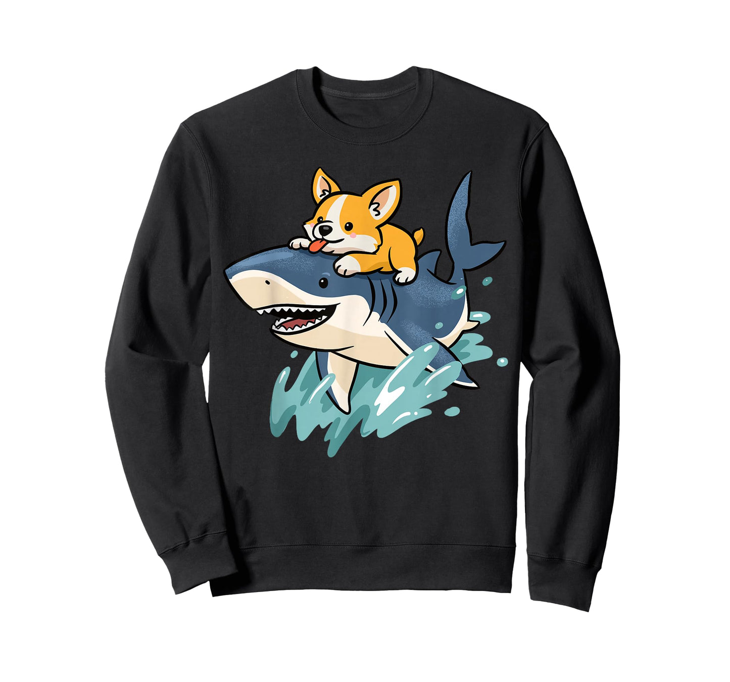 Corgi Shark Funny Corgi Riding Shark Dog Ocean Animal T-Shirt