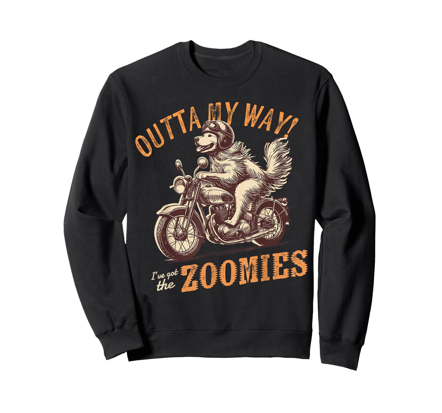 Golden Retriever Dog Biker Motorcycle Rider Outta My Way T-Shirt