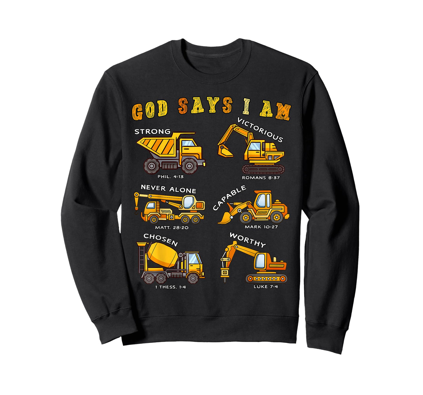 Toddler Kids God Says I Am Construction Bible Verse Truck T-Shirt