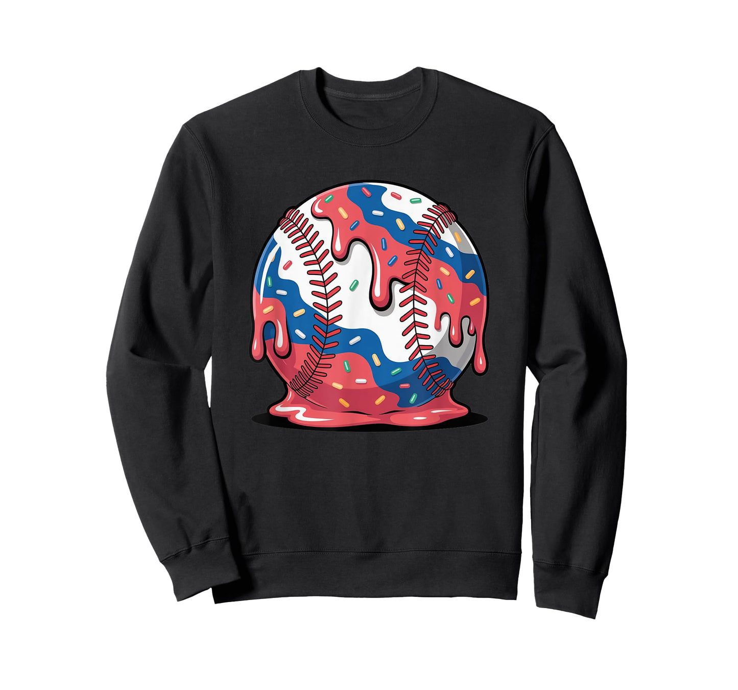 Colorful Baseball Ball Ice Cream Drip Youth Boys T-Shirt