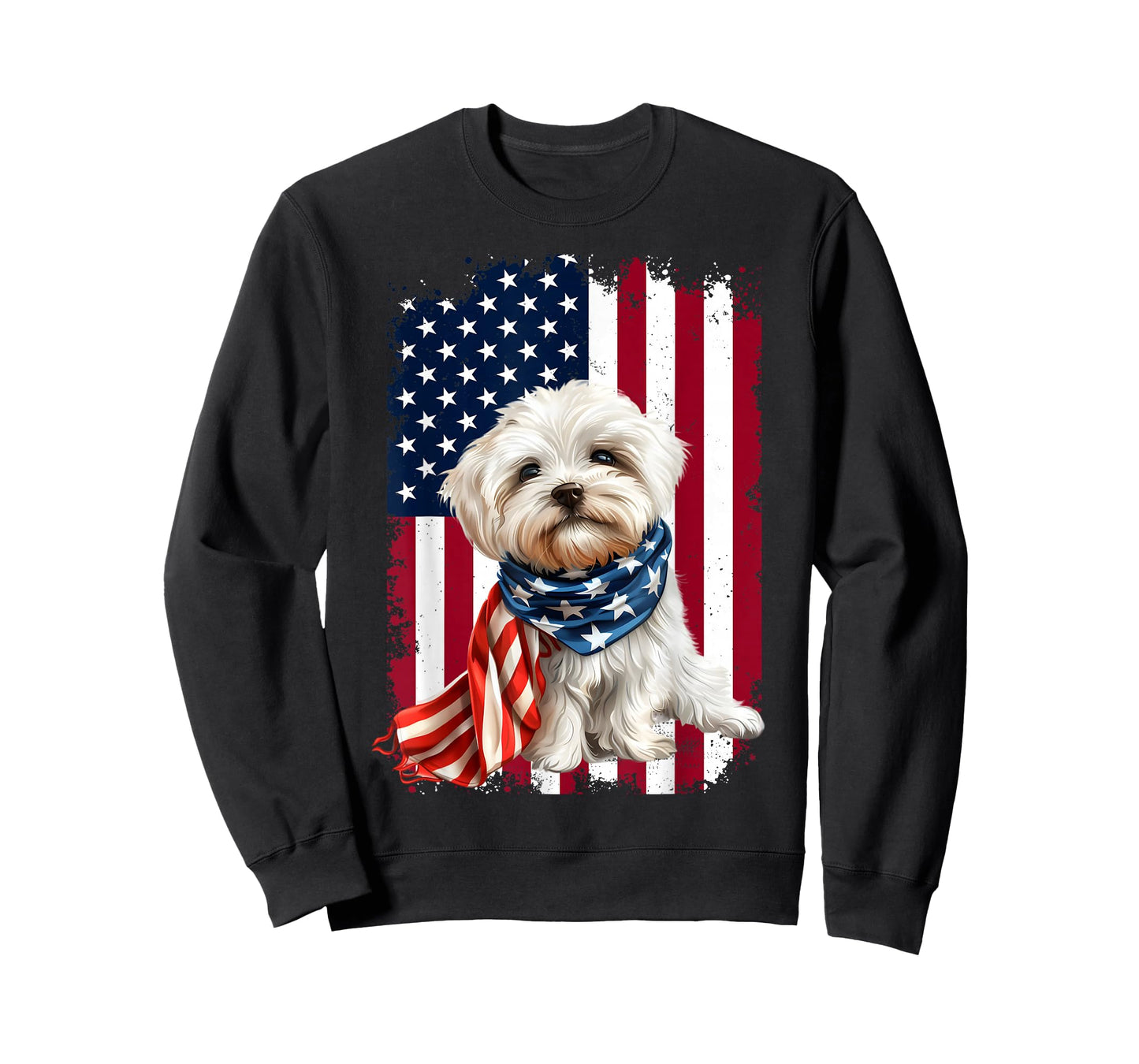 Maltese dog American Flag 4th Of July Maltese dog Lovers T-Shirt