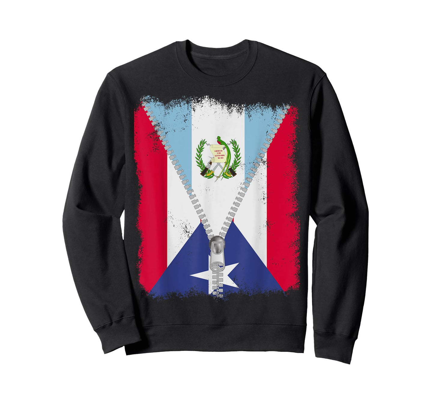 Puerto Rico Flag Guatemalan zip T-Shirt