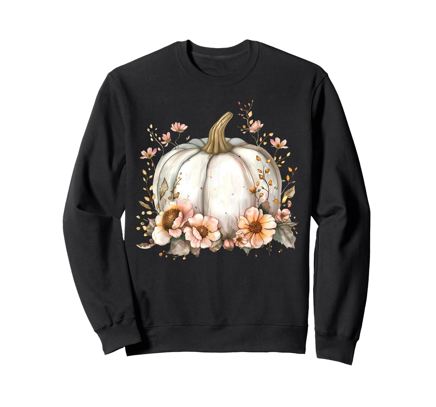 Wildflower Pumpkin Season Autumn Fall Leaves Thanksgiving T-Shirt