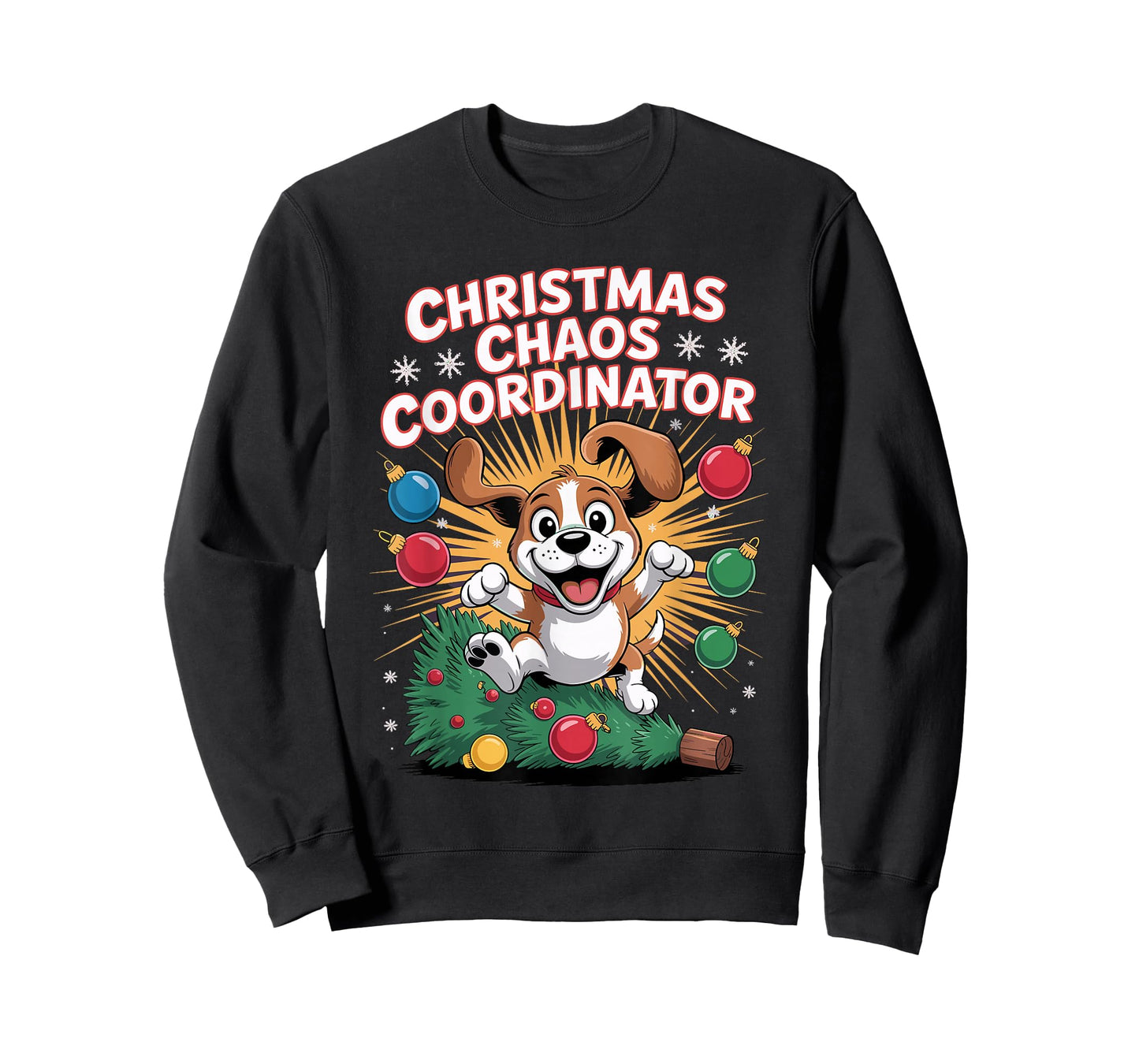 Christmas Chaos Coordinator Xmas Puppy Dog Funny Beagle T-Shirt
