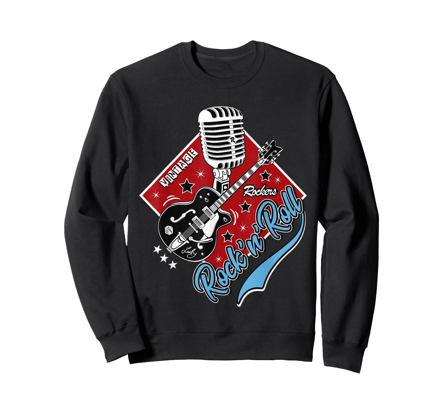 Guitar Rock and Roll Rockabilly Vintage Microphone Rocker T-Shirt