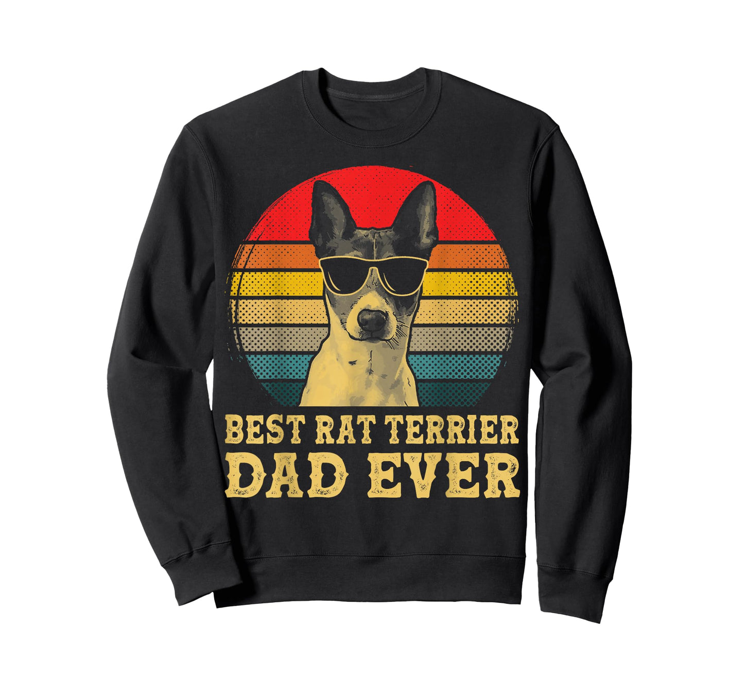 Best Rat Terrier Dad Ever Dog Lovers Retro Vintage T-Shirt