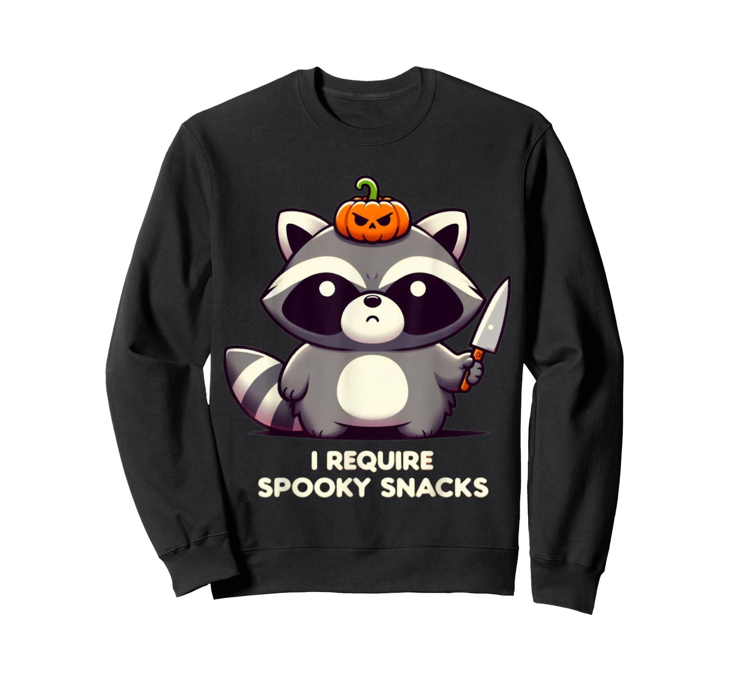 I Require Spooky Snacks Angry Raccoon Halloween T-Shirt