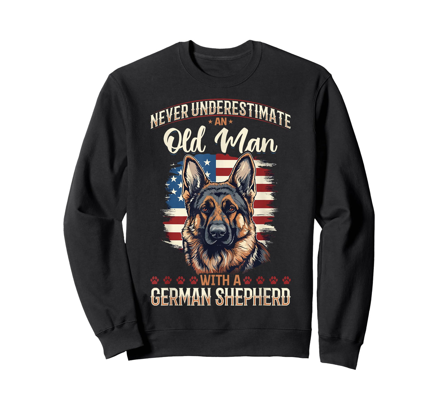 German Shepherd Dog Breed Pet Never Underestimate an Old Man T-Shirt