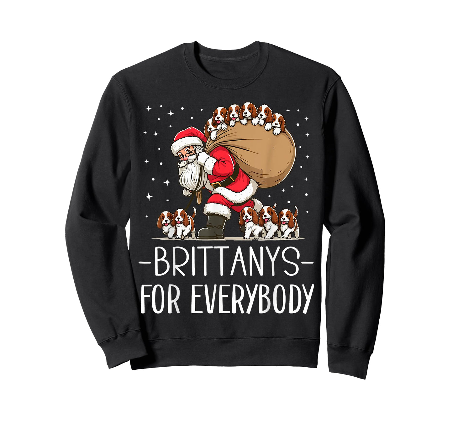 Brittany Spaniel Mom Dad Funny Brittany Dog Christmas Xmas Men Women Kids T-Shirt