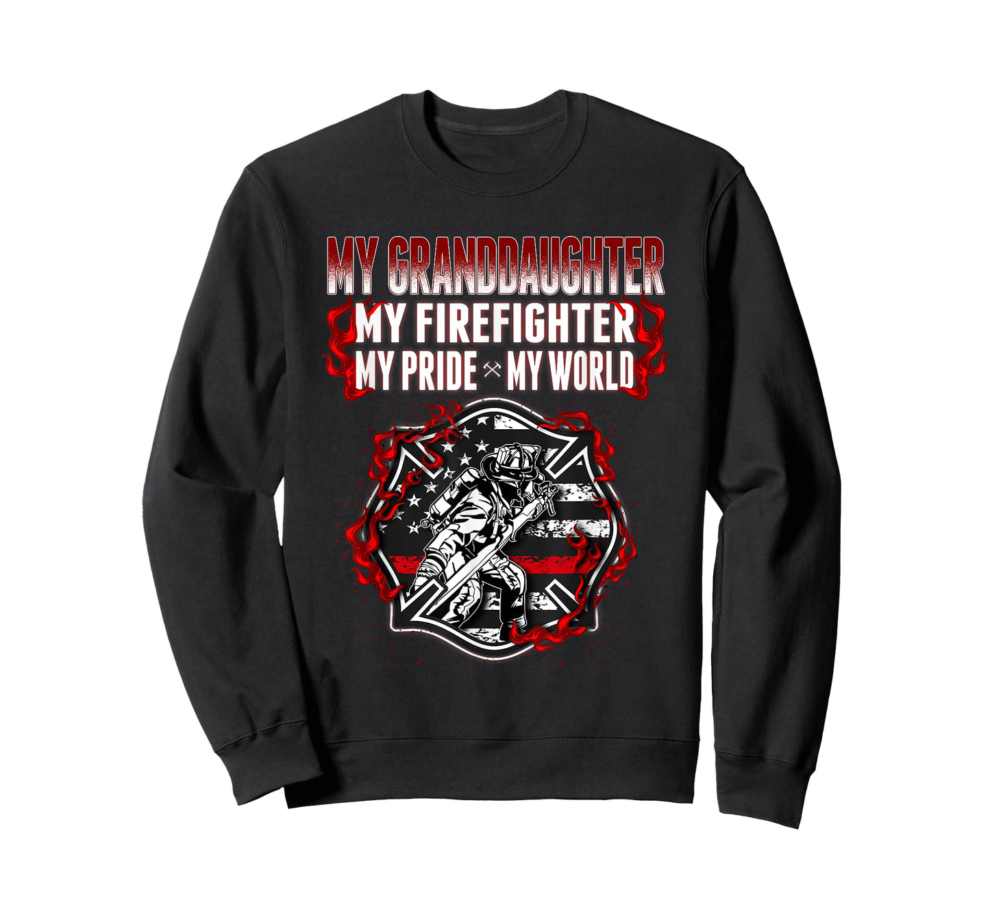 My Granddaughter Is Firefighter Hero Proud Fire Grandparent T-Shirt