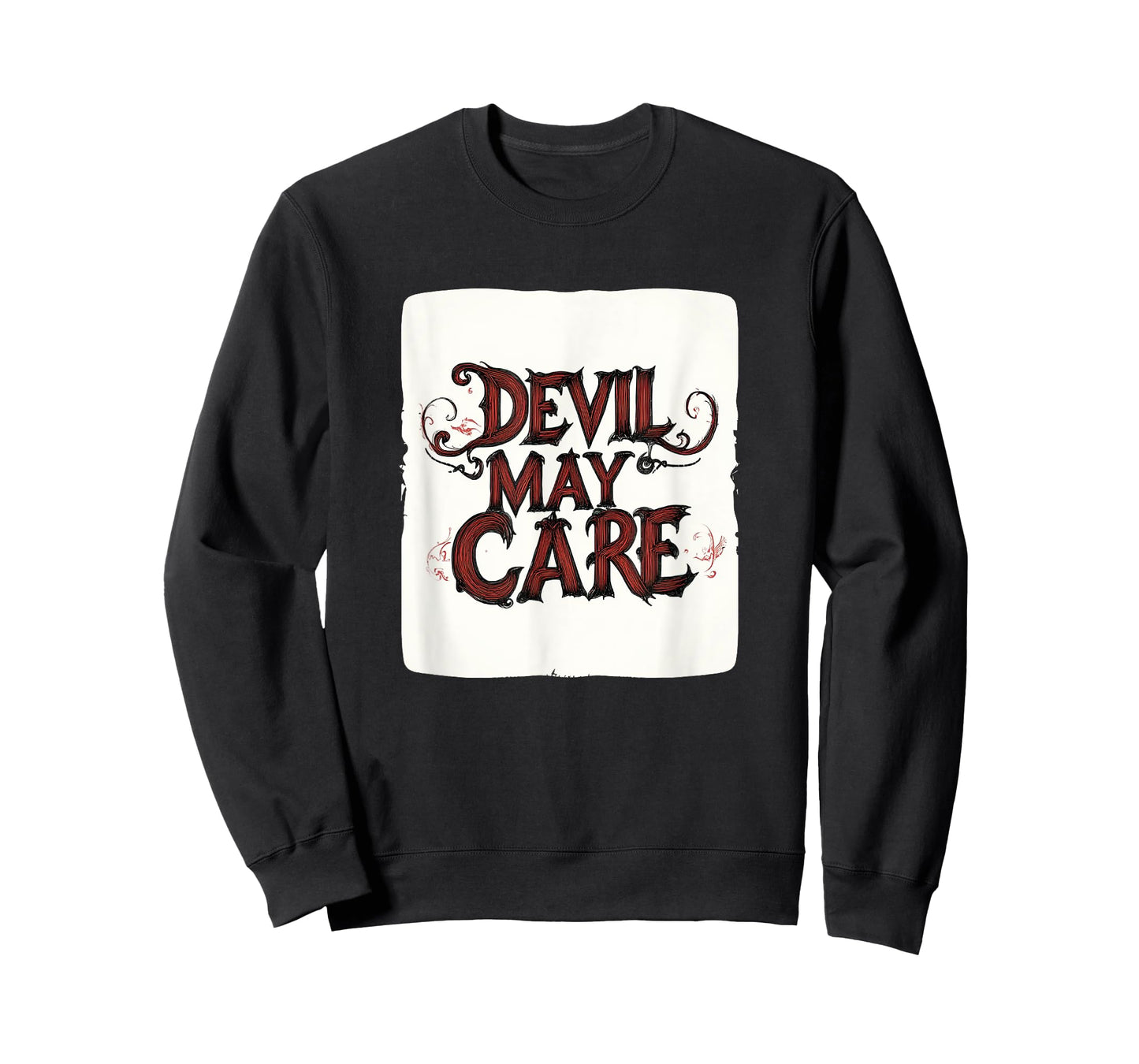Embrace the Edge with this Devil May Care Emblem Outfit T-Shirt