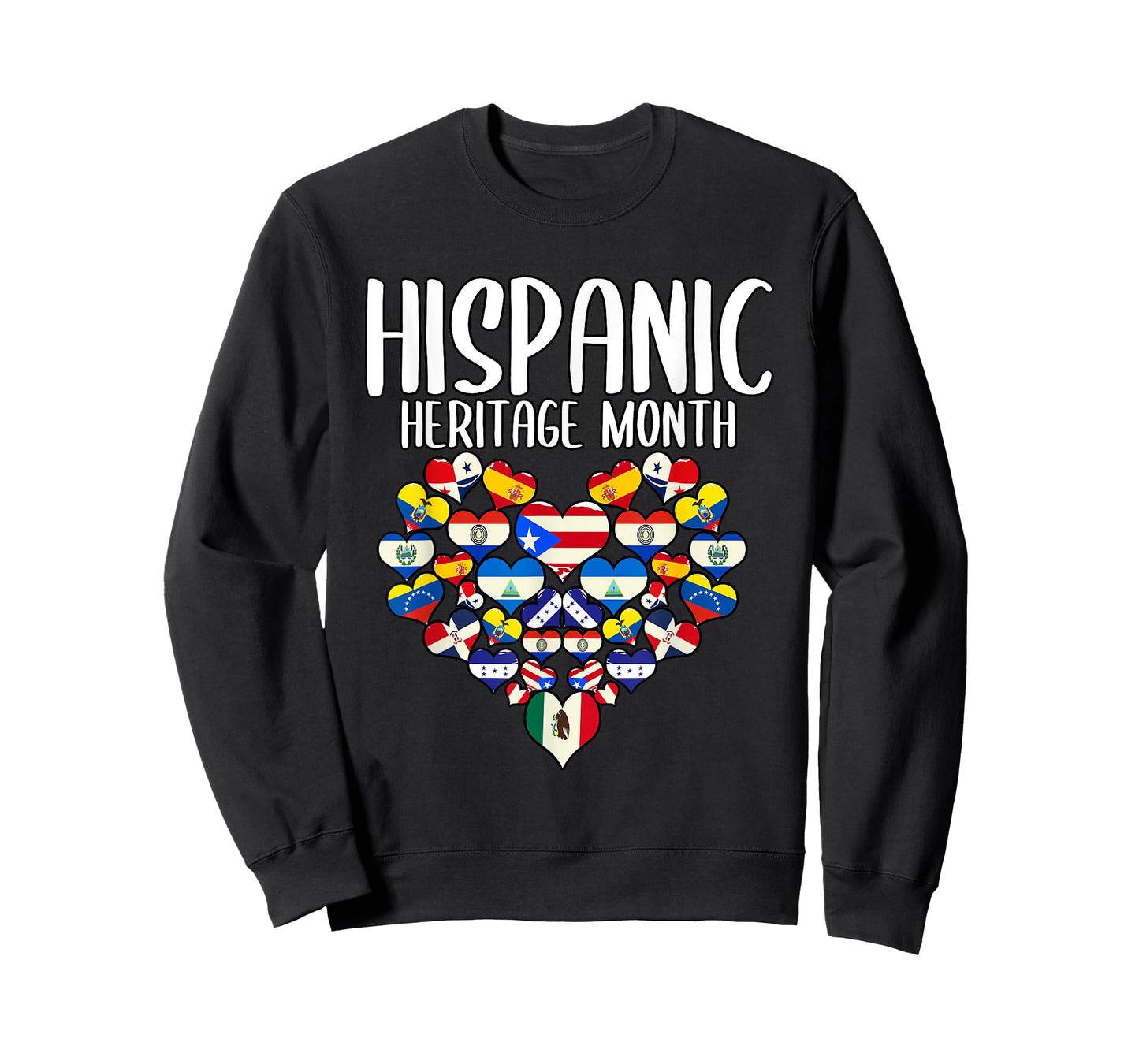 Hispanic Heritage Month All Countries Flags Heart T-Shirt
