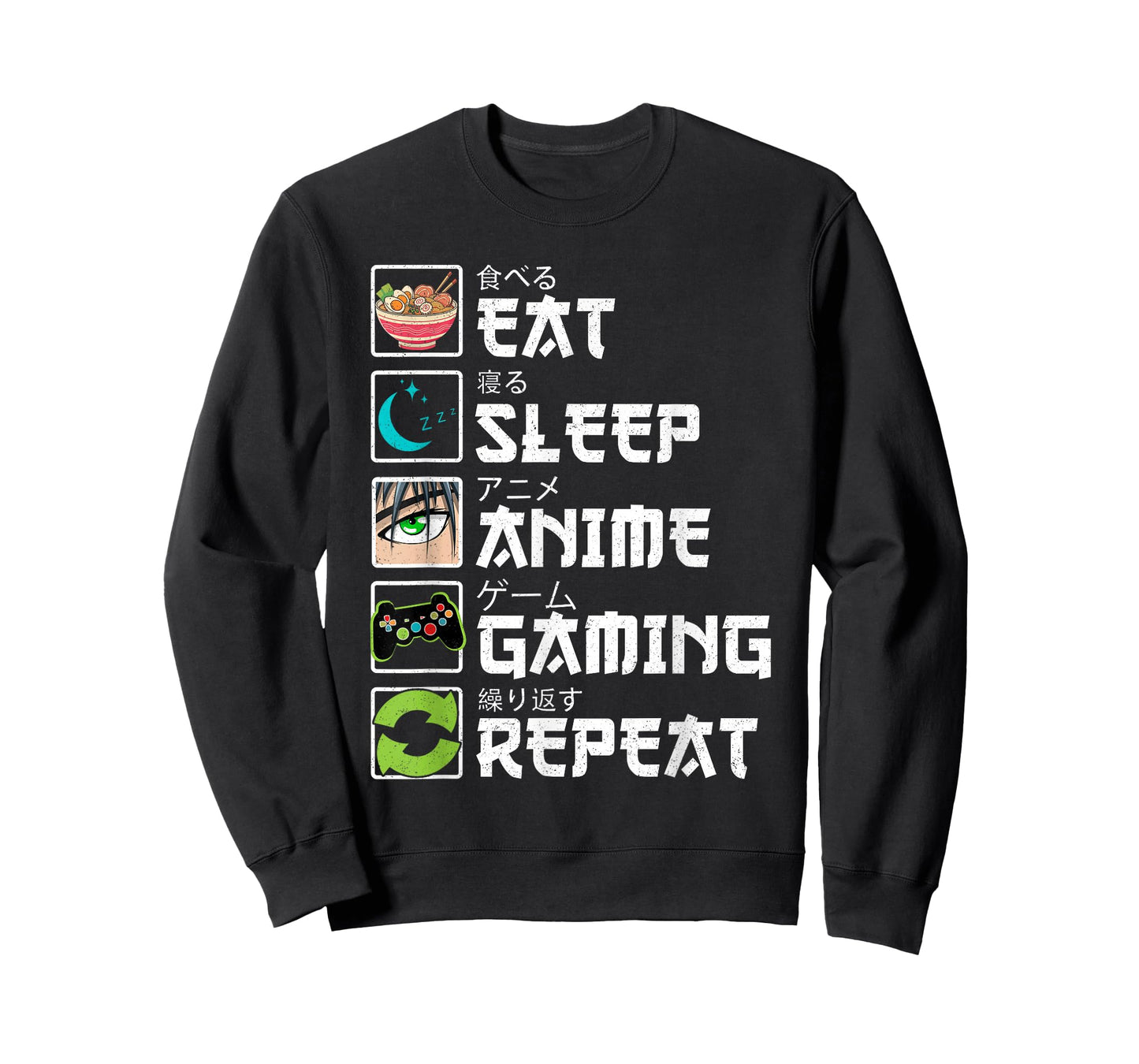 Eat Sleep Anime Gaming Repeat Gamer Men Teen Boy Gifts Anime T-Shirt