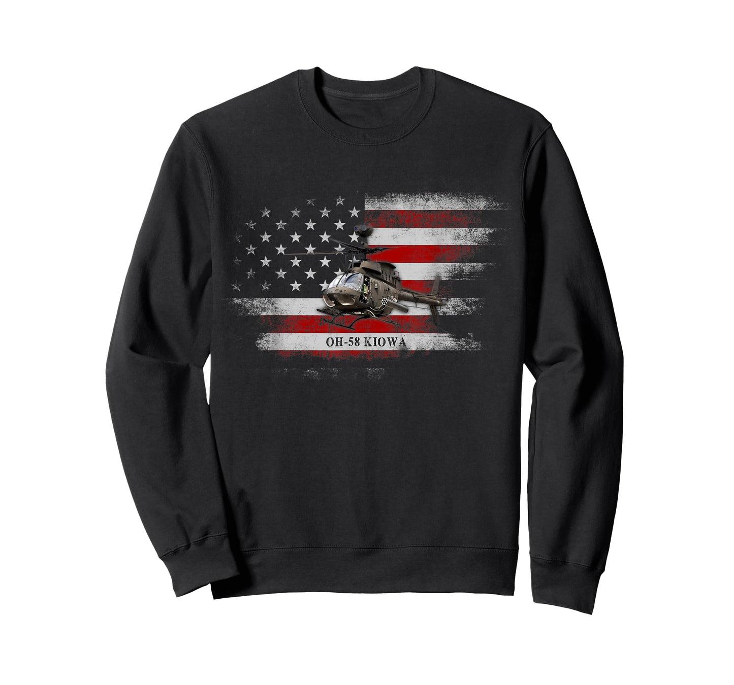 OH-58 Kiowa Helicopter USA Flag Helicopter Pilot Gifts T-Shirt for Women Men