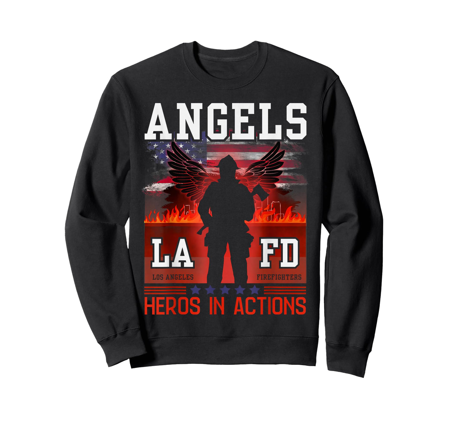 Proud LA Firefighters LAFD Los Angeles Firefighters Hero USA T-Shirt