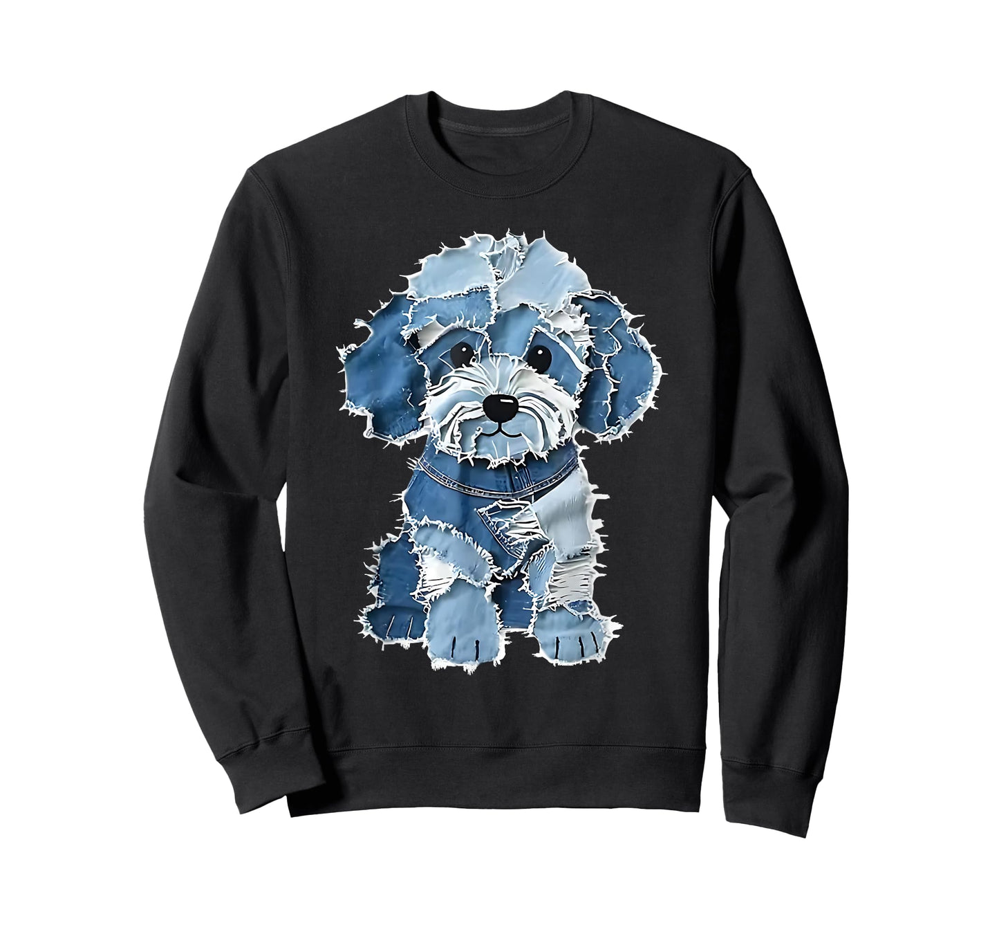 Retro Denim Dog Patch, Funny Shabby Blue Jean Puppy Women T-Shirt