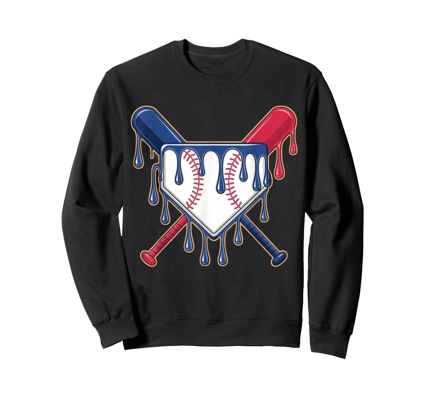 Baseball Ice Cream Drip Boy Youth Kids Driping Toddler Men T-Shirt