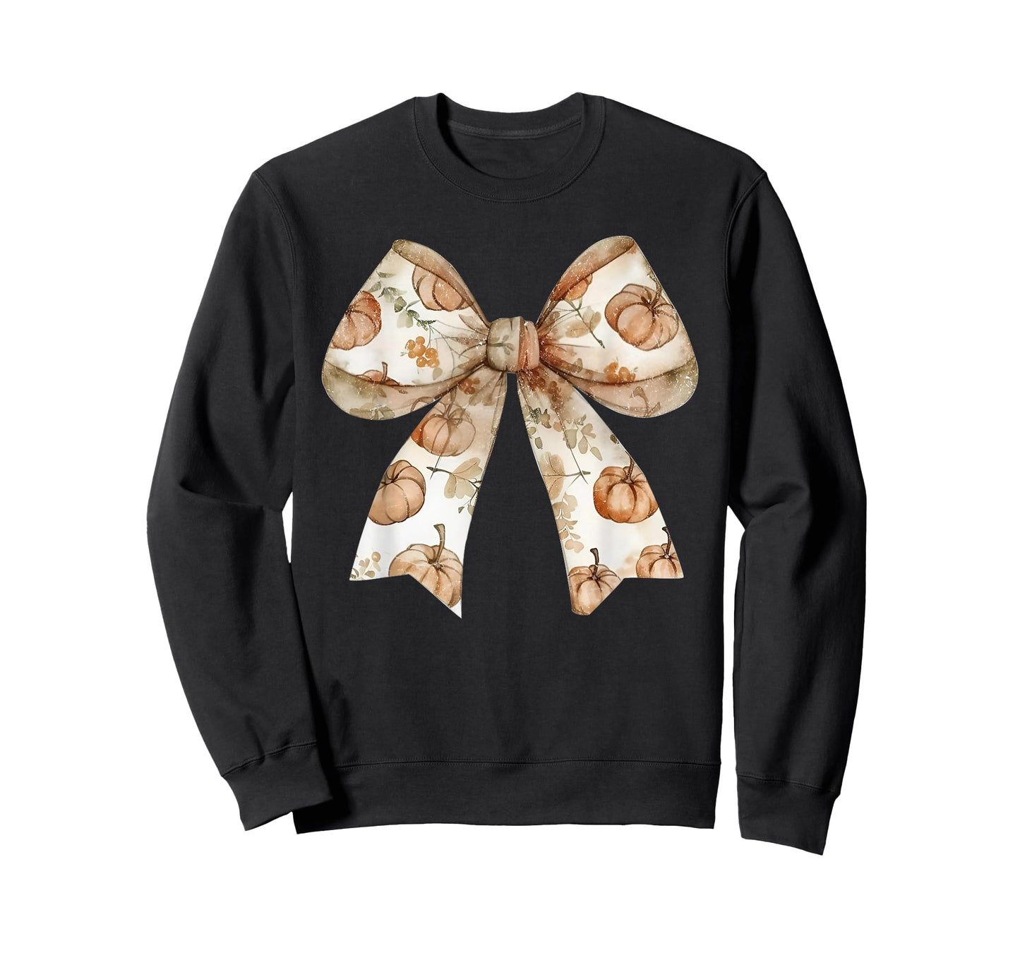 Coquette Bow Pumpkin Season Autumn Fall Leaves Thanksgiving T-Shirt
