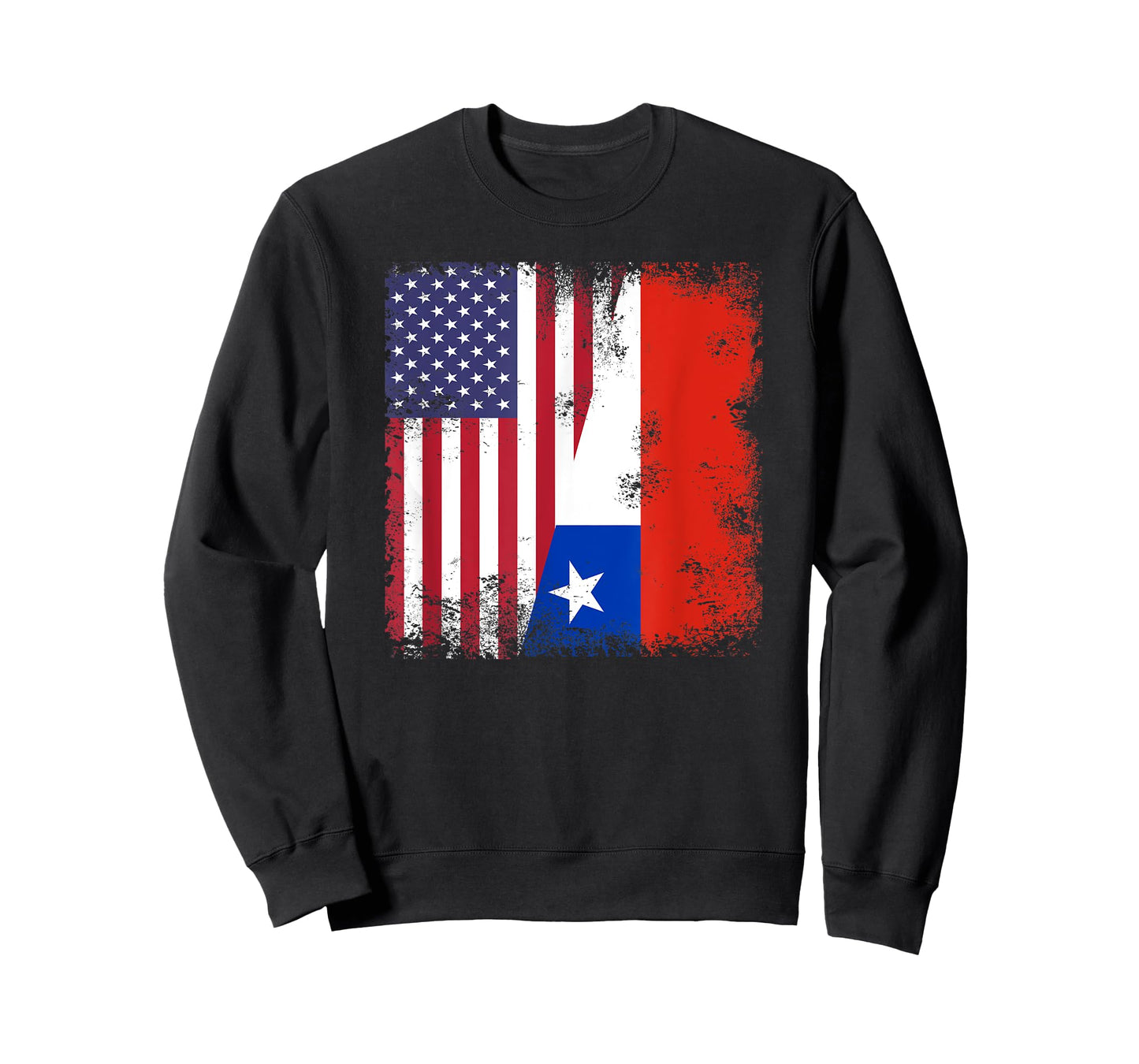 Half Chilean Flag T-Shirt | Vintage Chile USA Gift T-Shirt