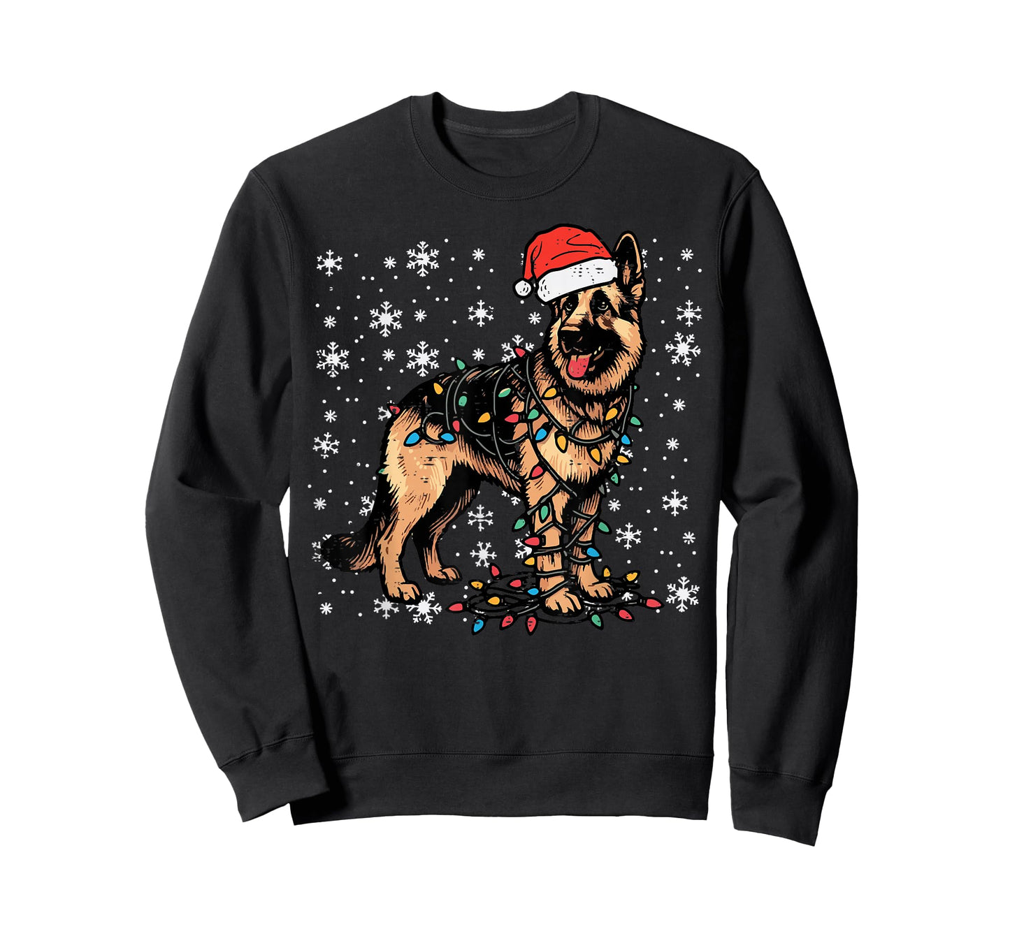 Christmas German Shepherd Xmas Police K9 Dog Men Women Kids T-Shirt