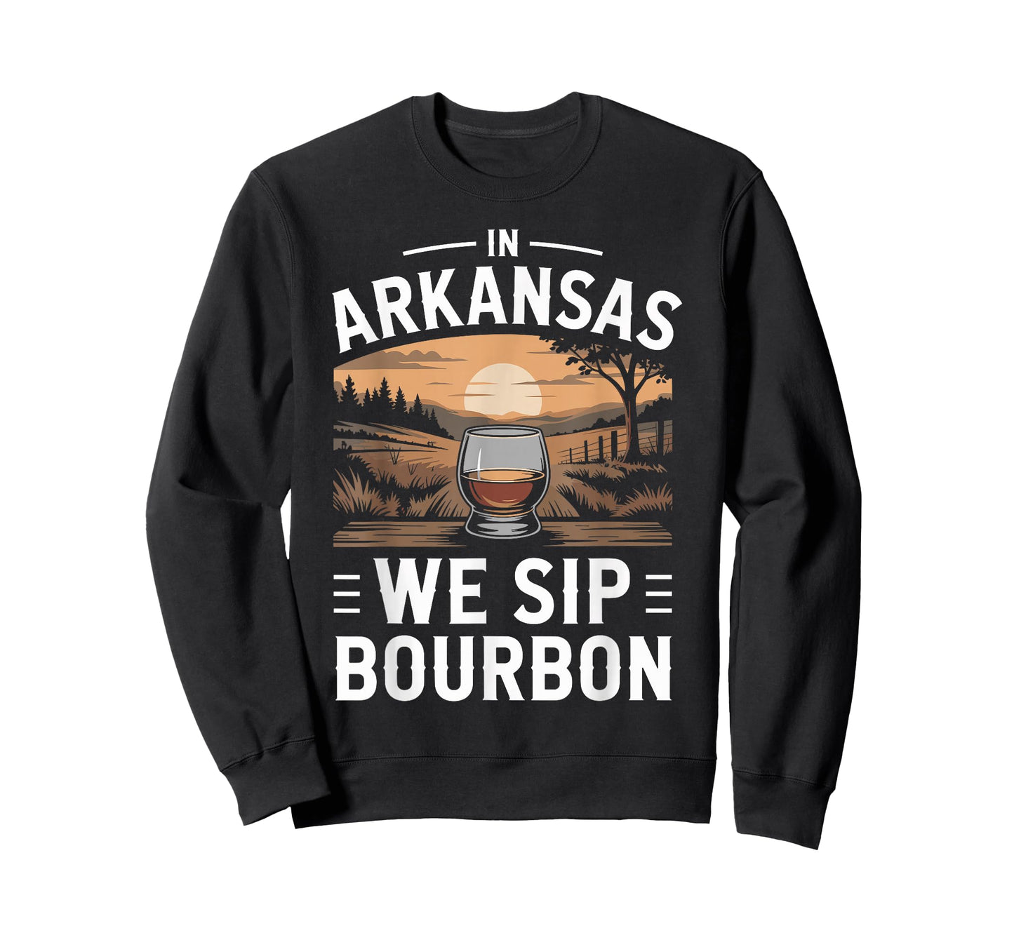 in Arkansas We Sip Bourbon Sunset Whiskey Lovers T-Shirt