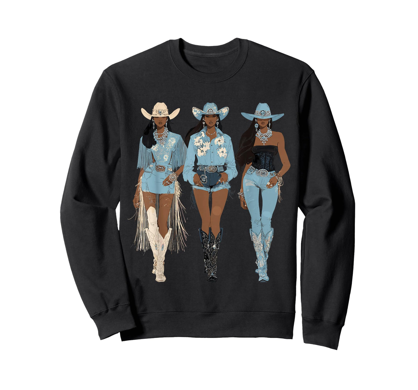 Black African American Cowgirl Western Country Texas Rodeo T-Shirt