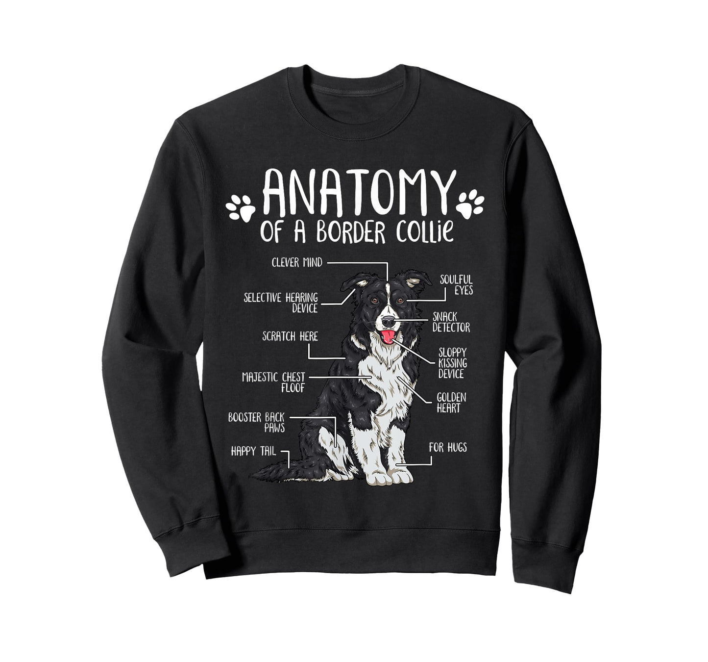 Funny Anatomy Border Collie Dog Lover T-Shirt Small