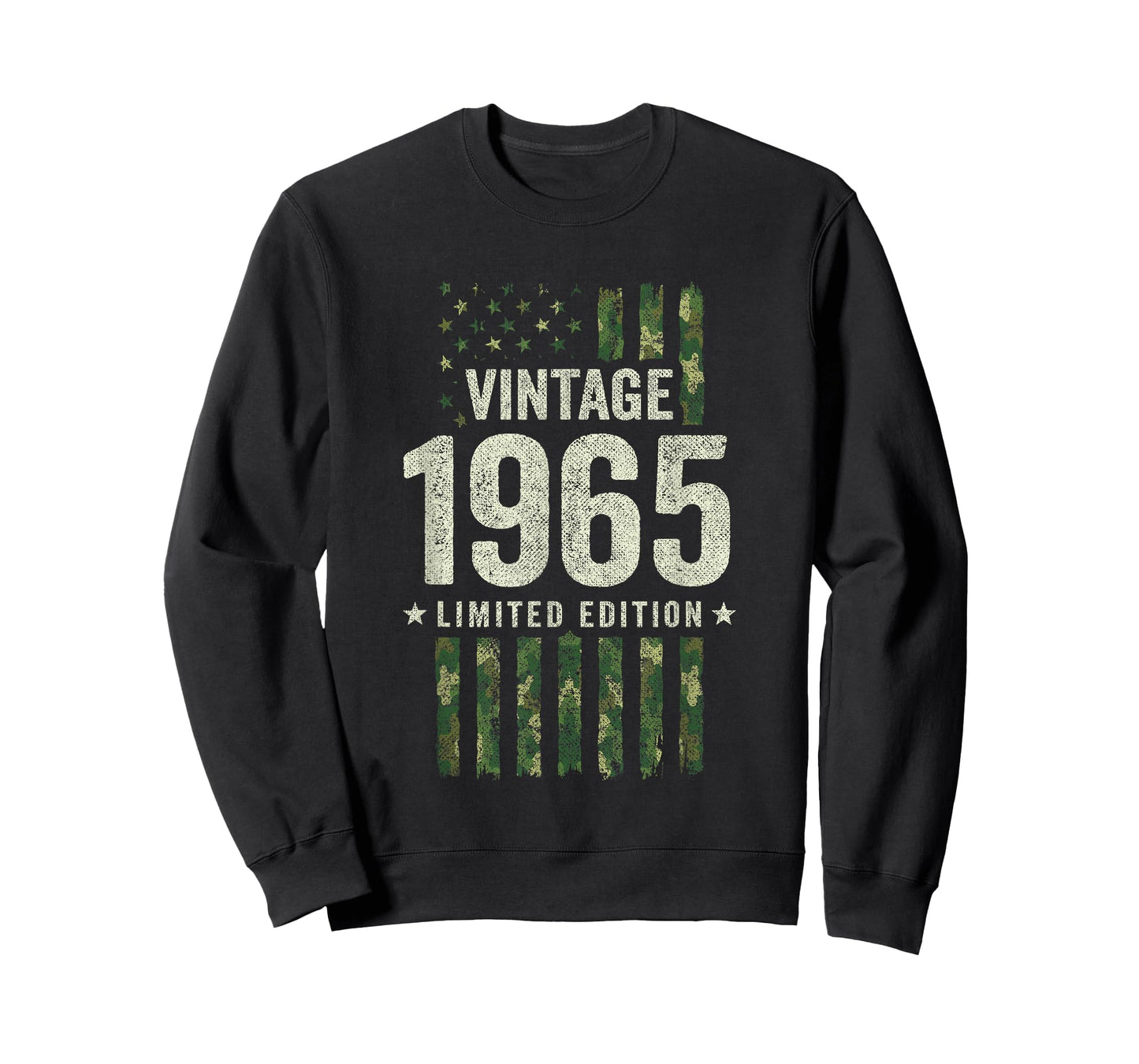 Vintage 1965 - Military Camo American Flag - Birthday 1965 T-Shirt