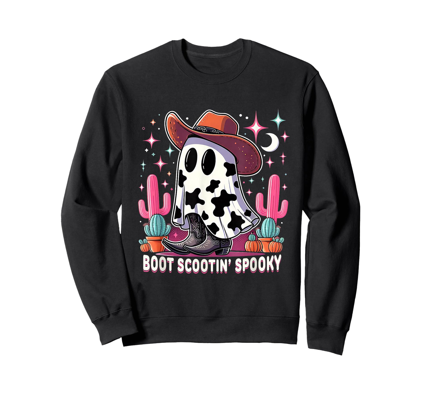 Cowboy Ghost Boot Scootin Spooky Western Vibes T-Shirt