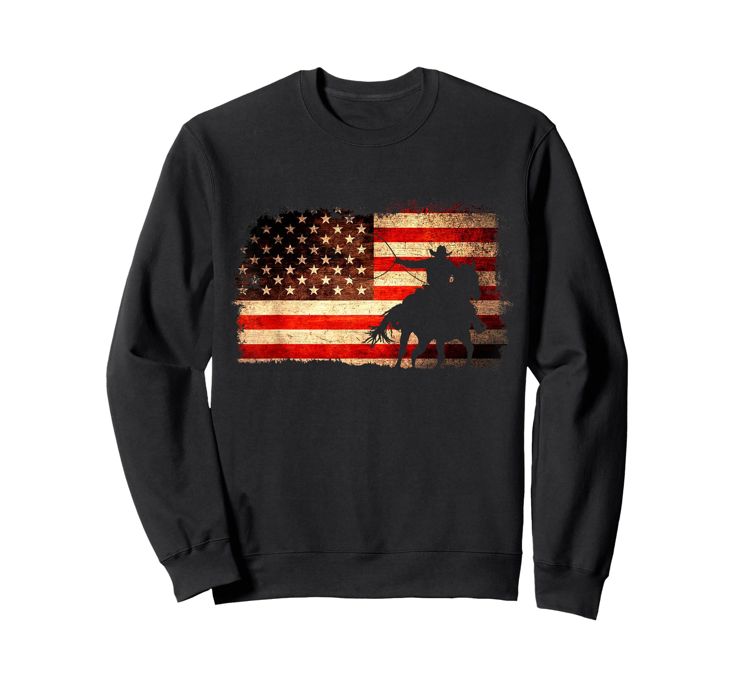 Rodeo Cowboy Western Country Horse USA flag 4th of July T-Shirt