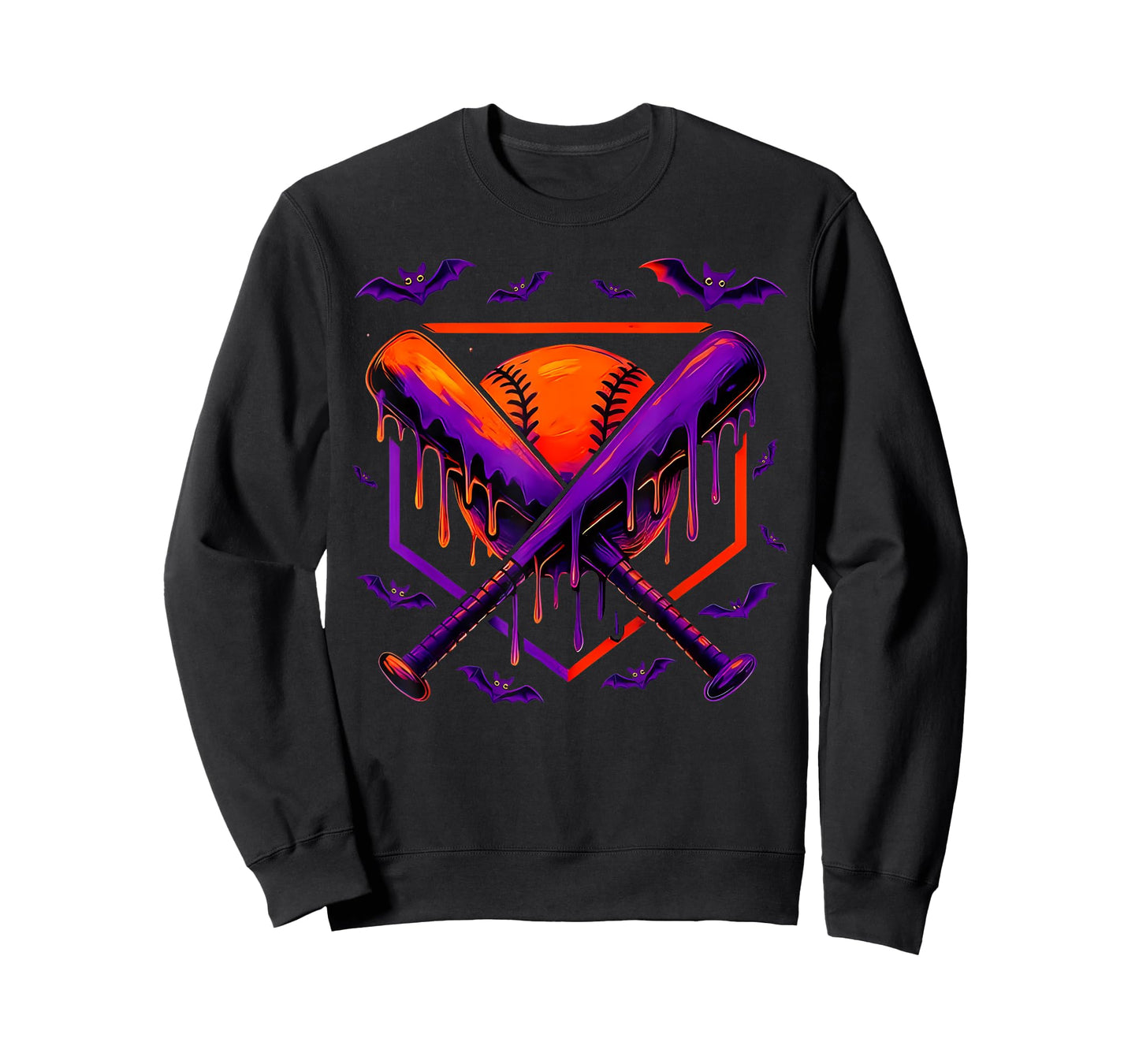 Baseball Home Plate Ice Cream Drip Halloween Men Boys Youth T-Shirt
