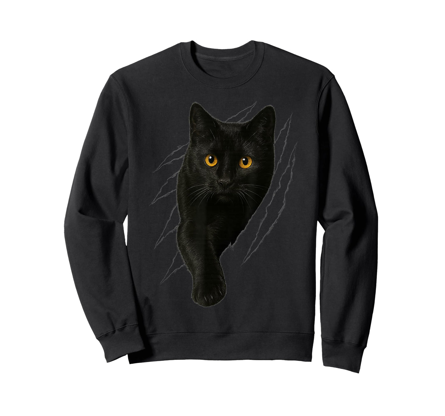 Black Cat with Yellow Eyes for felines Lovers and Owners T-Shirt