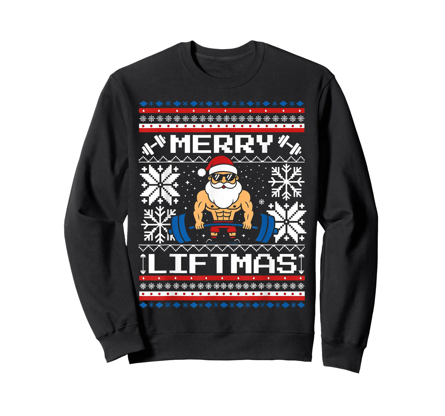 Merry Liftmas Funny Santa Claus Workout Gym Fitness T-Shirt