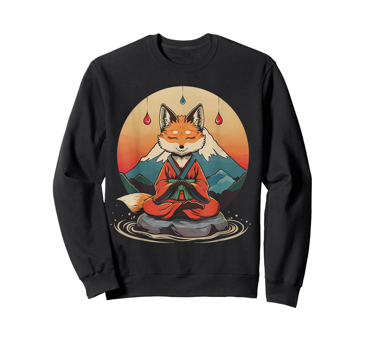 Red Fox Meditation Mountain Yoga Zen Buddha Buddhist T-Shirt