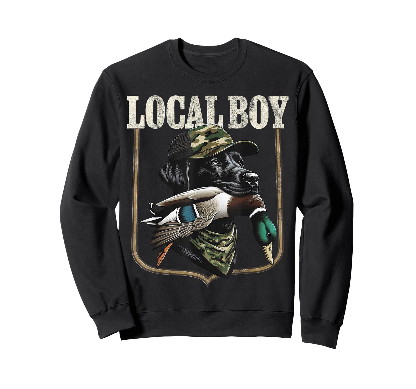 Dog Retro Southern with Duck Country Vintage Local Boy T-Shirt