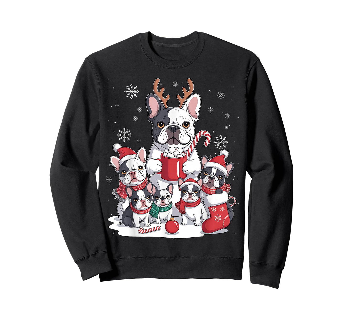 Funny Santa French Bulldog Dogs Christmas Xmas for Women Men T-Shirt
