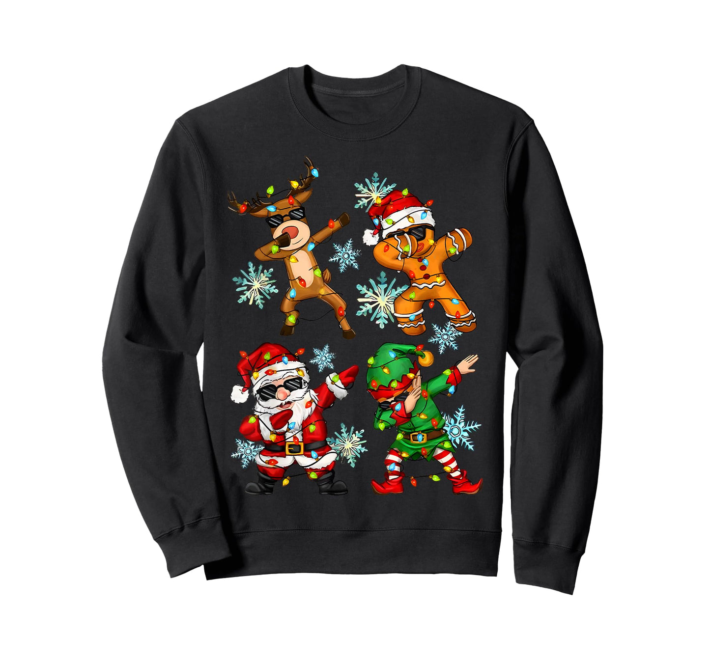 Dabbing Santa Elf Friends Christmas Teen Boys Girls Men Xmas T-Shirt