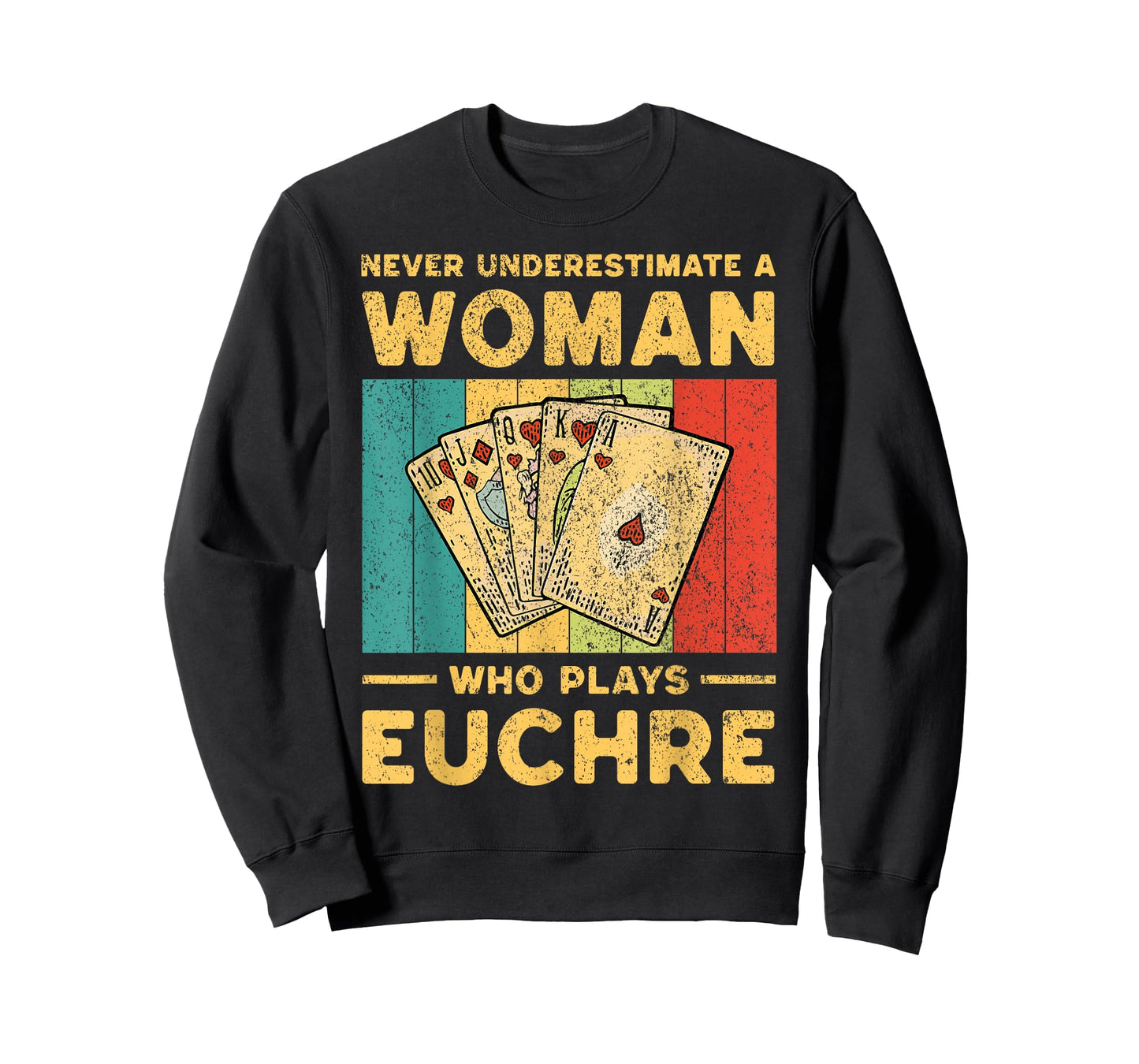 Never Underestimate an Woman Who Plays Euchre Funny Euchre T-Shirt